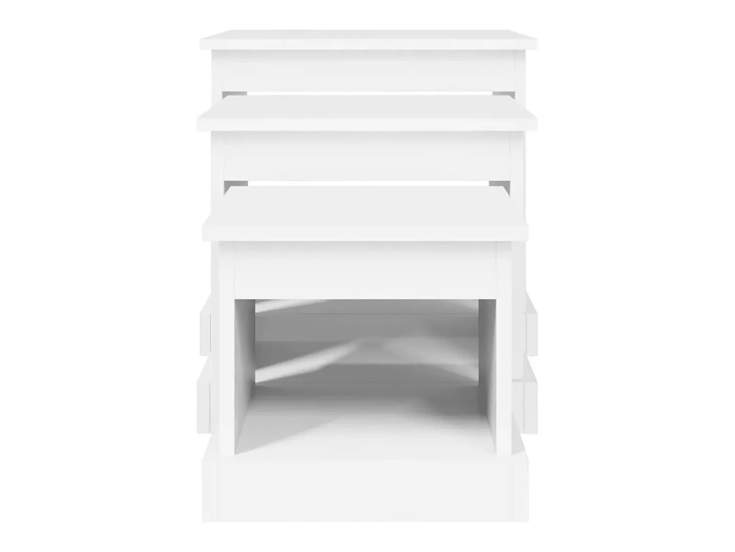 Mesas de centro 3 pcs derivados de madeira branco