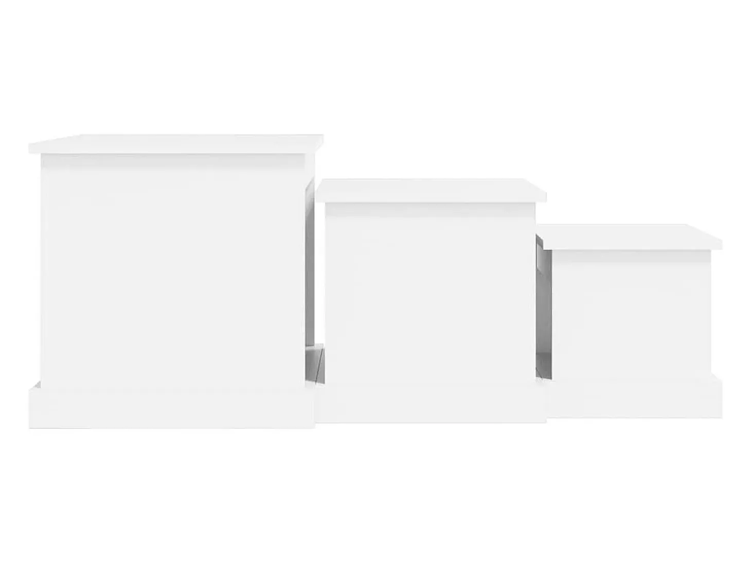 Mesas de centro 3 pcs derivados de madeira branco