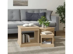 Mesas de centro 3 pcs derivados de madeira carvalho sonoma
