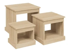 Mesas de centro 3 pcs derivados de madeira carvalho sonoma