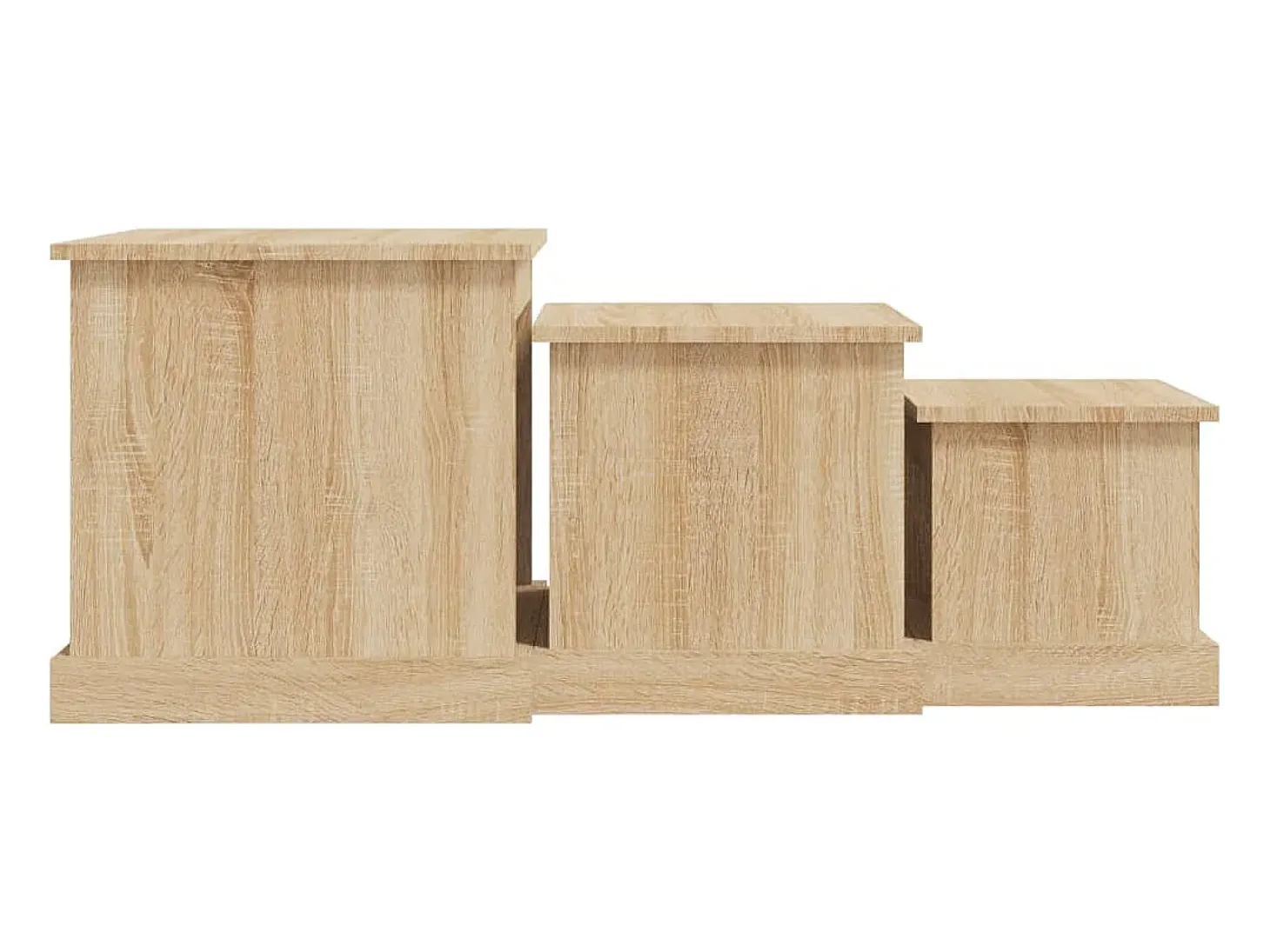 Mesas de centro 3 pcs derivados de madeira carvalho sonoma