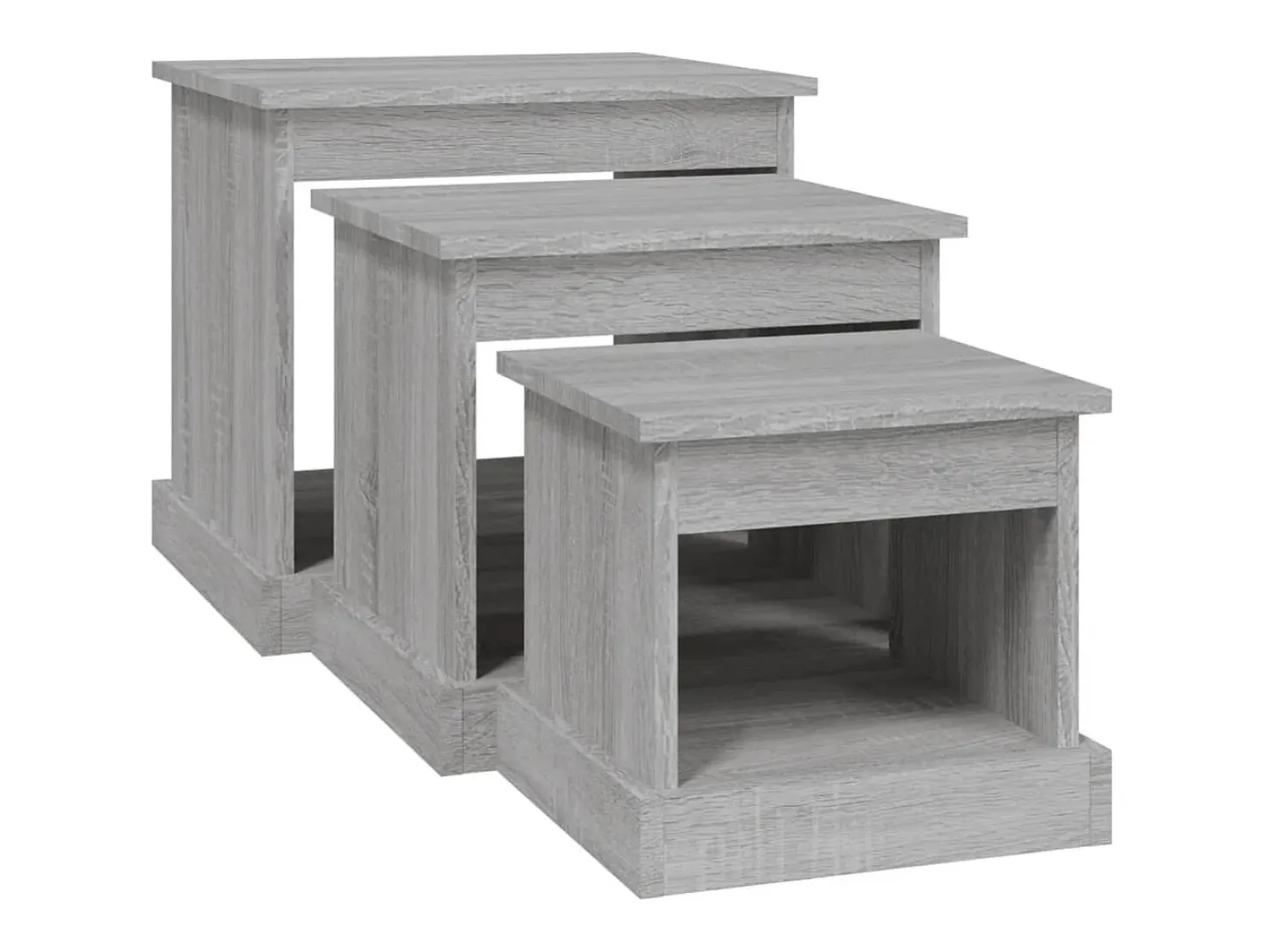 Mesas de centro 3 pcs derivados de madeira cinzento sonoma