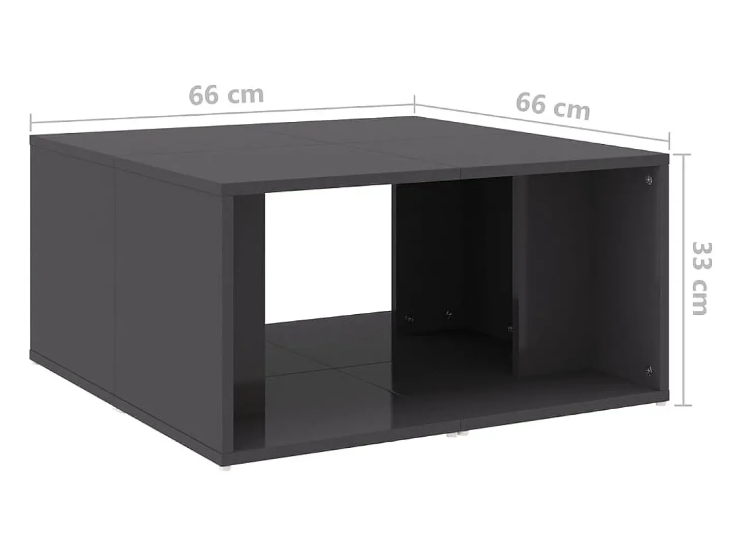 Mesas de centro 4 pcs derivados de madeira cinza brilhante