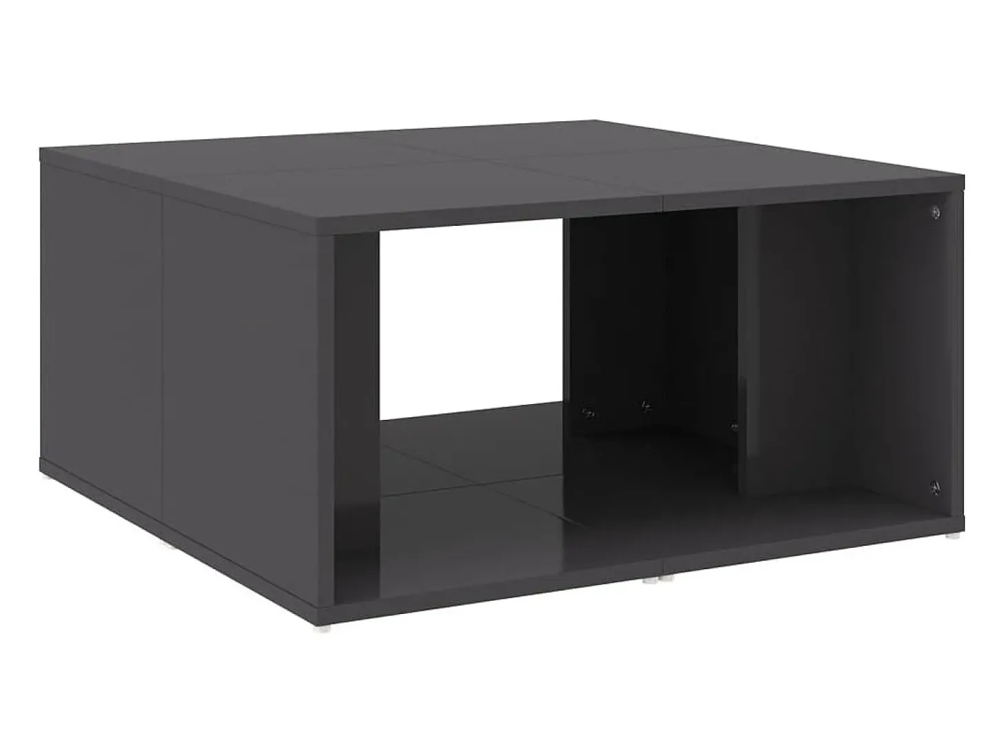 Mesas de centro 4 pcs derivados de madeira cinza brilhante