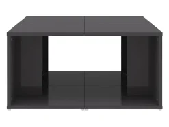 Mesas de centro 4 pcs derivados de madeira cinza brilhante