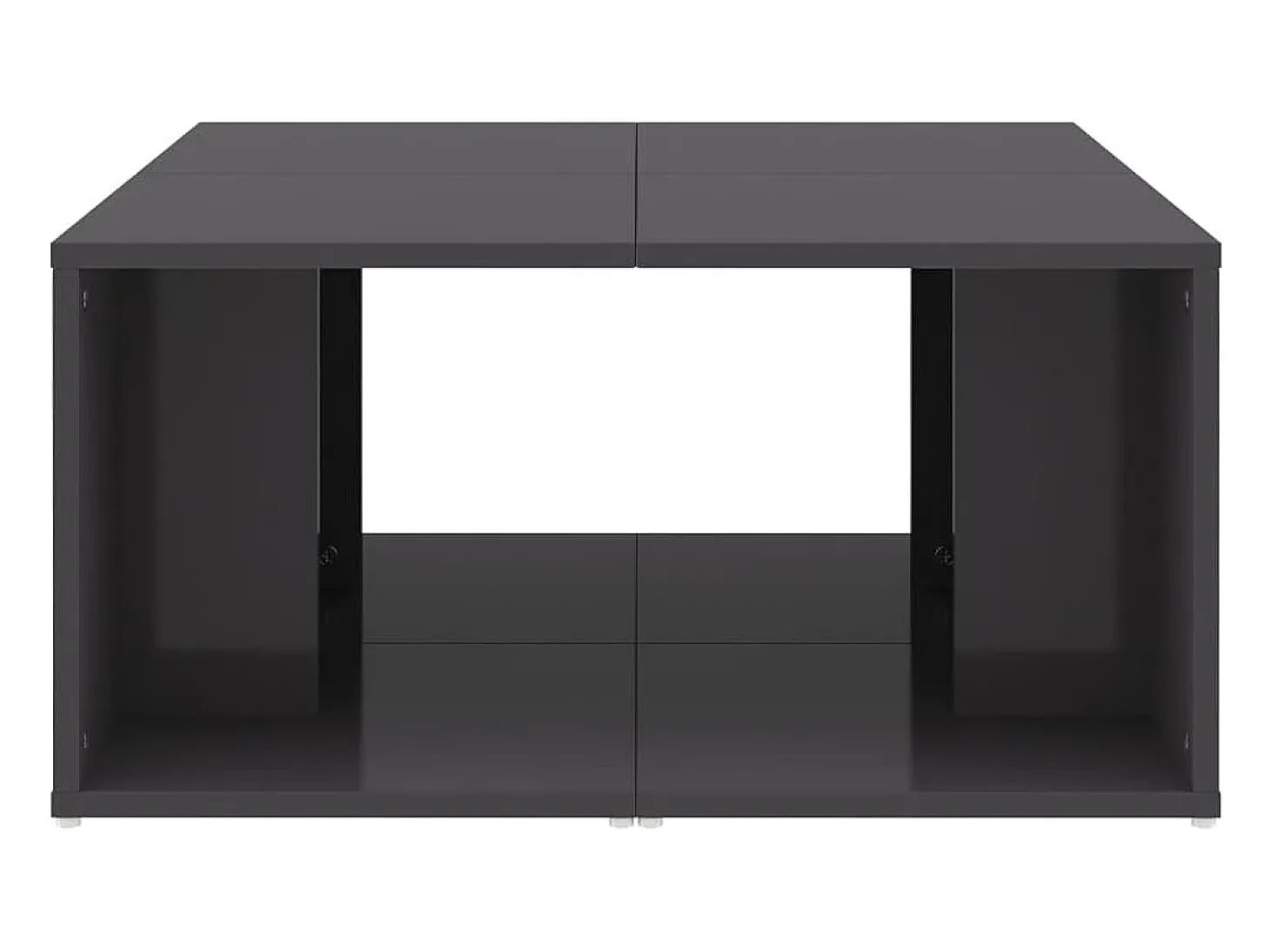 Mesas de centro 4 pcs derivados de madeira cinza brilhante