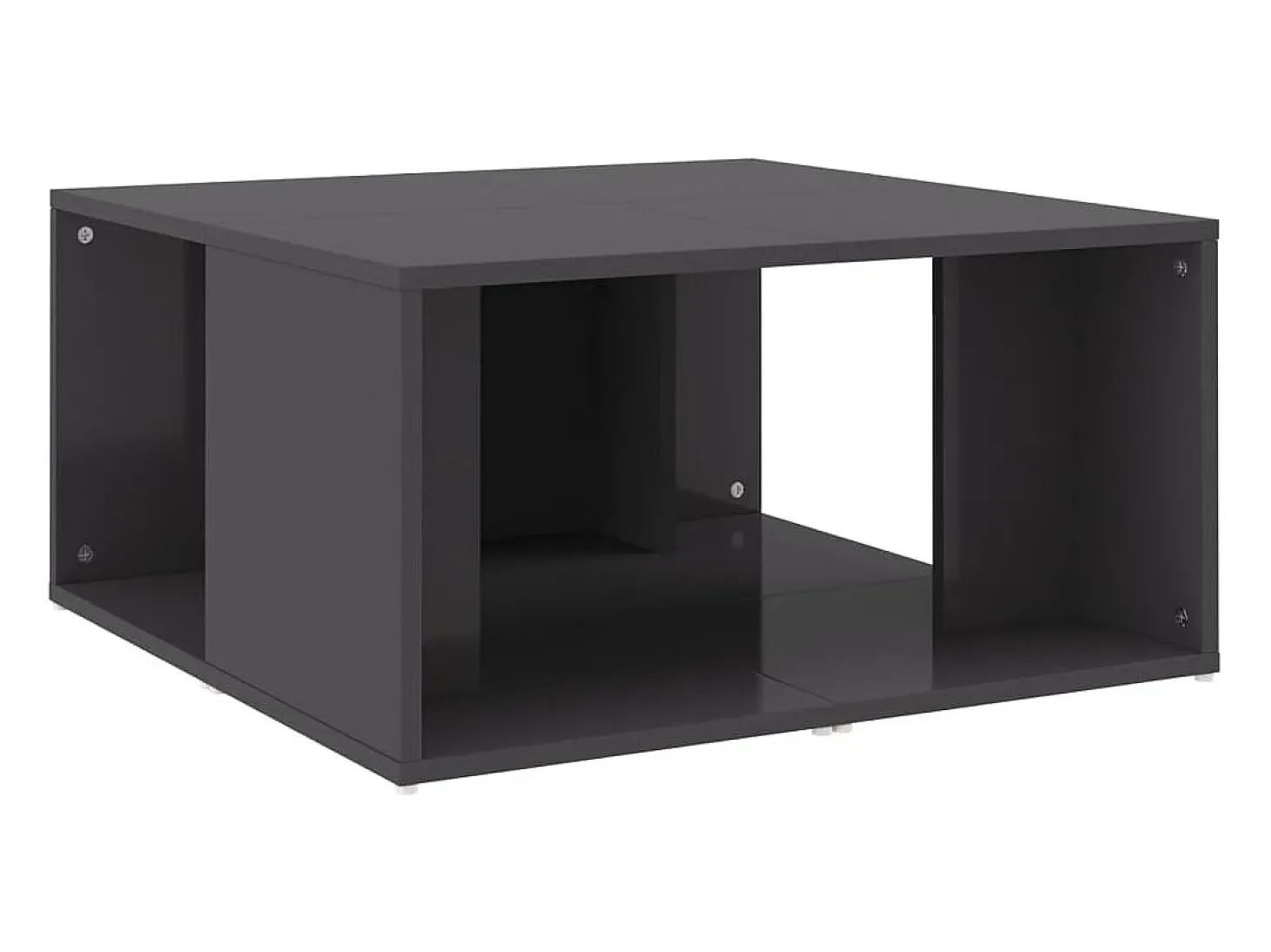 Mesas de centro 4 pcs derivados de madeira cinza brilhante