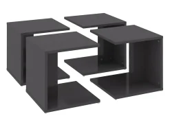 Mesas de centro 4 pcs derivados de madeira cinza brilhante