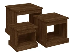 Mesas de centro 3 pcs derivados de madeira carvalho castanho PT127532