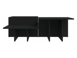 Mesas de centro 2 pcs derivados de madeira preto
