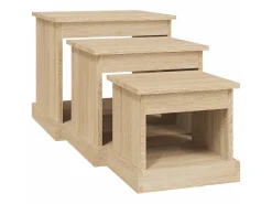 Mesas de centro 3 pcs derivados de madeira carvalho sonoma PT580930