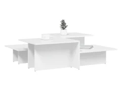 Mesas de centro 2 pcs derivados de madeira branco PT258718