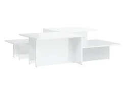 Mesas de centro 2 pcs derivados de madeira branco brilhante PT205866