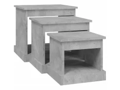 Mesas de centro 3 pcs derivados de madeira cinzento-cimento PT116627
