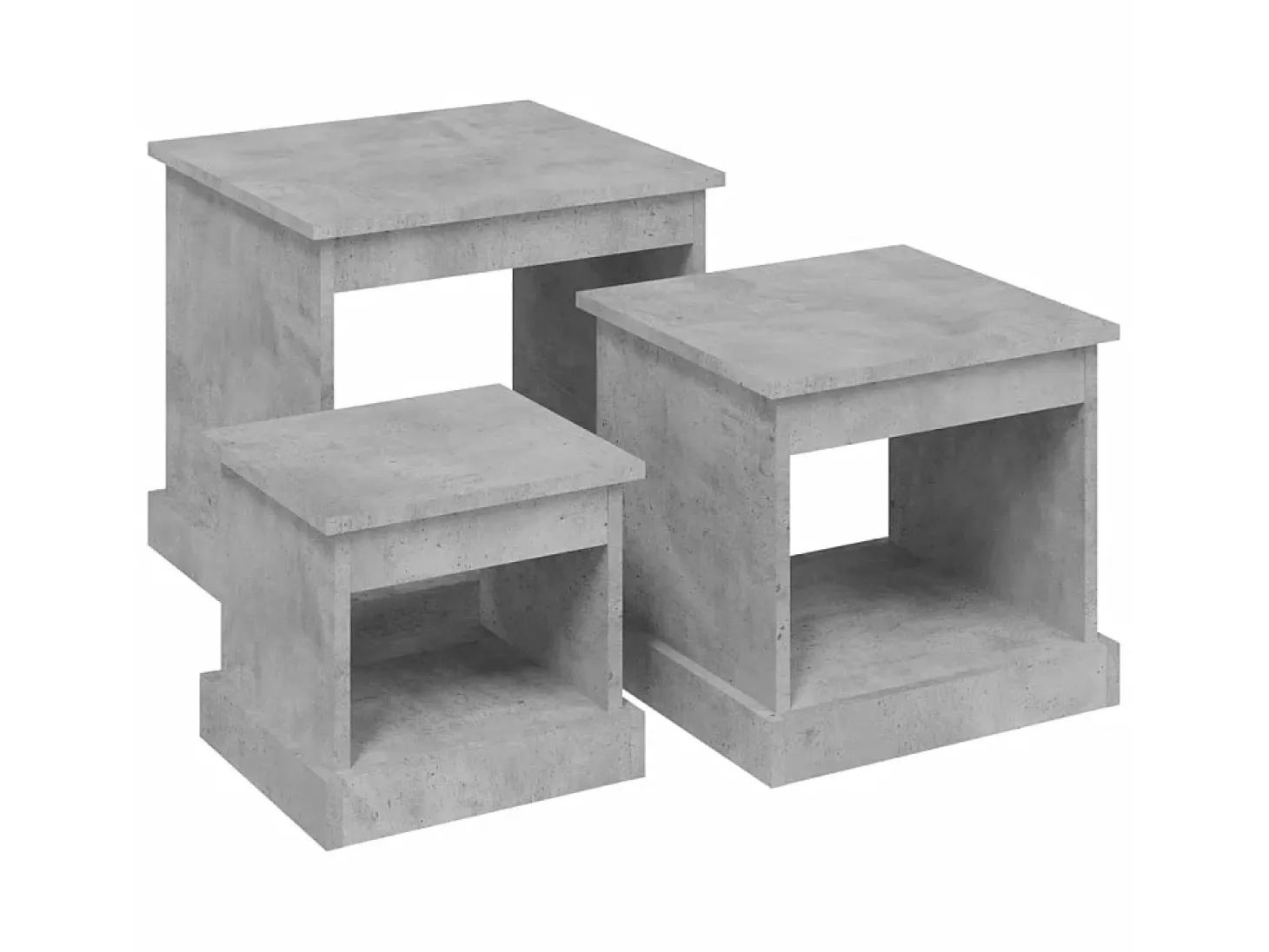 Mesas de centro 3 pcs derivados de madeira cinzento-cimento PT116627