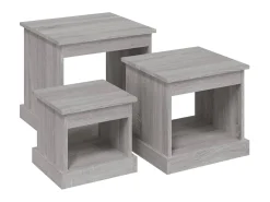Mesas de centro 3 pcs derivados de madeira cinzento sonoma PT333755