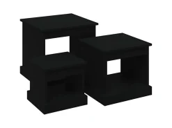 Mesas de centro 3 pcs derivados de madeira preto PT391818