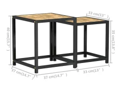 Mesas de centro 2 pcs MDF preto e amarelo