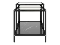 Mesas de centro 2 pcs vidro temperado preto