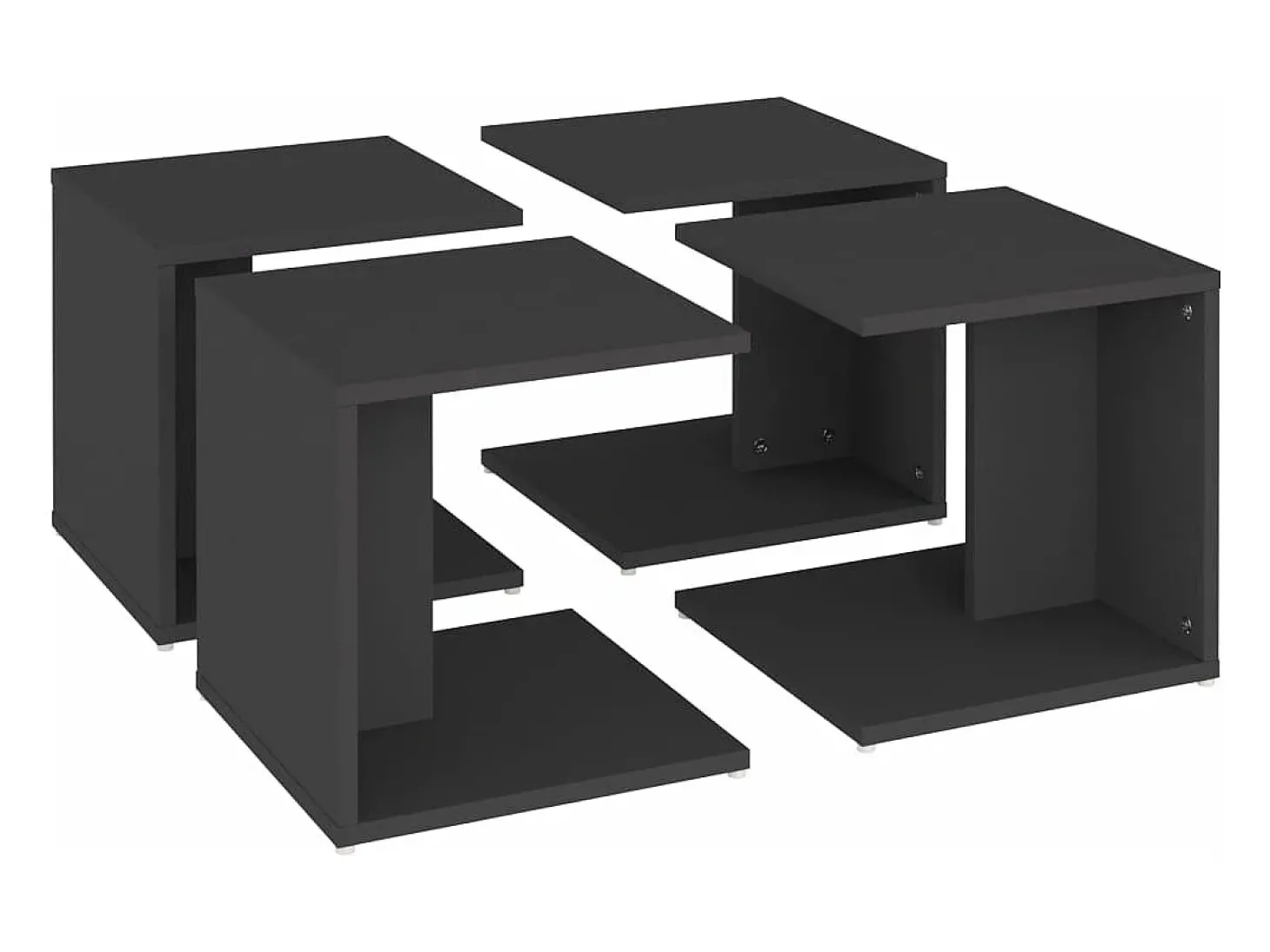 Mesas de centro 4 pcs 33x33x33 cm derivados de madeira cinza