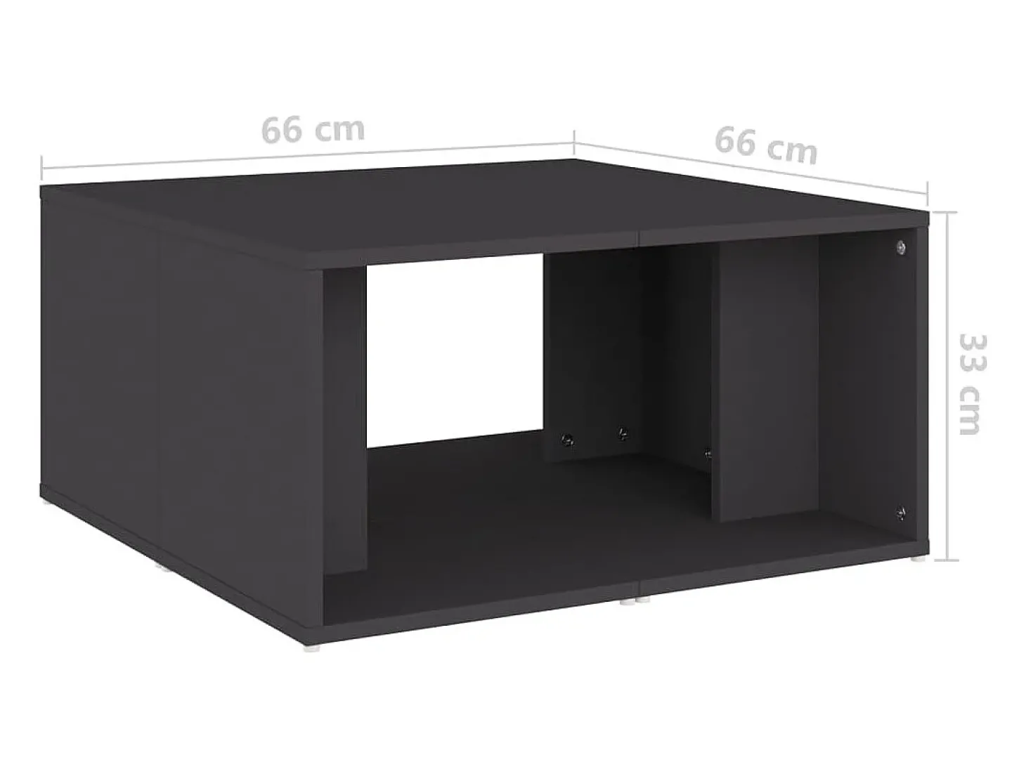 Mesas de centro 4 pcs 33x33x33 cm derivados de madeira cinza