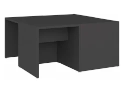 Mesas de centro 4 pcs 33x33x33 cm derivados de madeira cinza