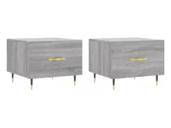 Mesas de centro 2 pcs 50x50x40 cm madeira proc. sonoma cinza