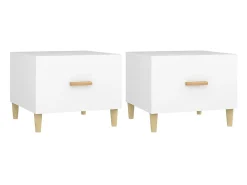 Mesas de centro 2 pcs 50x50x40 cm madeira processada branco PT597519
