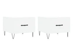 Mesas de centro 2 pcs 50x50x40 cm madeira processada branco PT432273