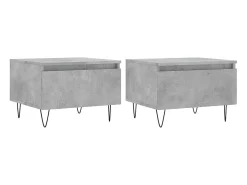 Mesas de centro 2 pcs 50x46x35 cm deriv. madeira cinza-cimento PT500358