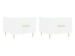 Mesas de centro 2 pcs 50x50x40 cm madeira processada branco PT658365