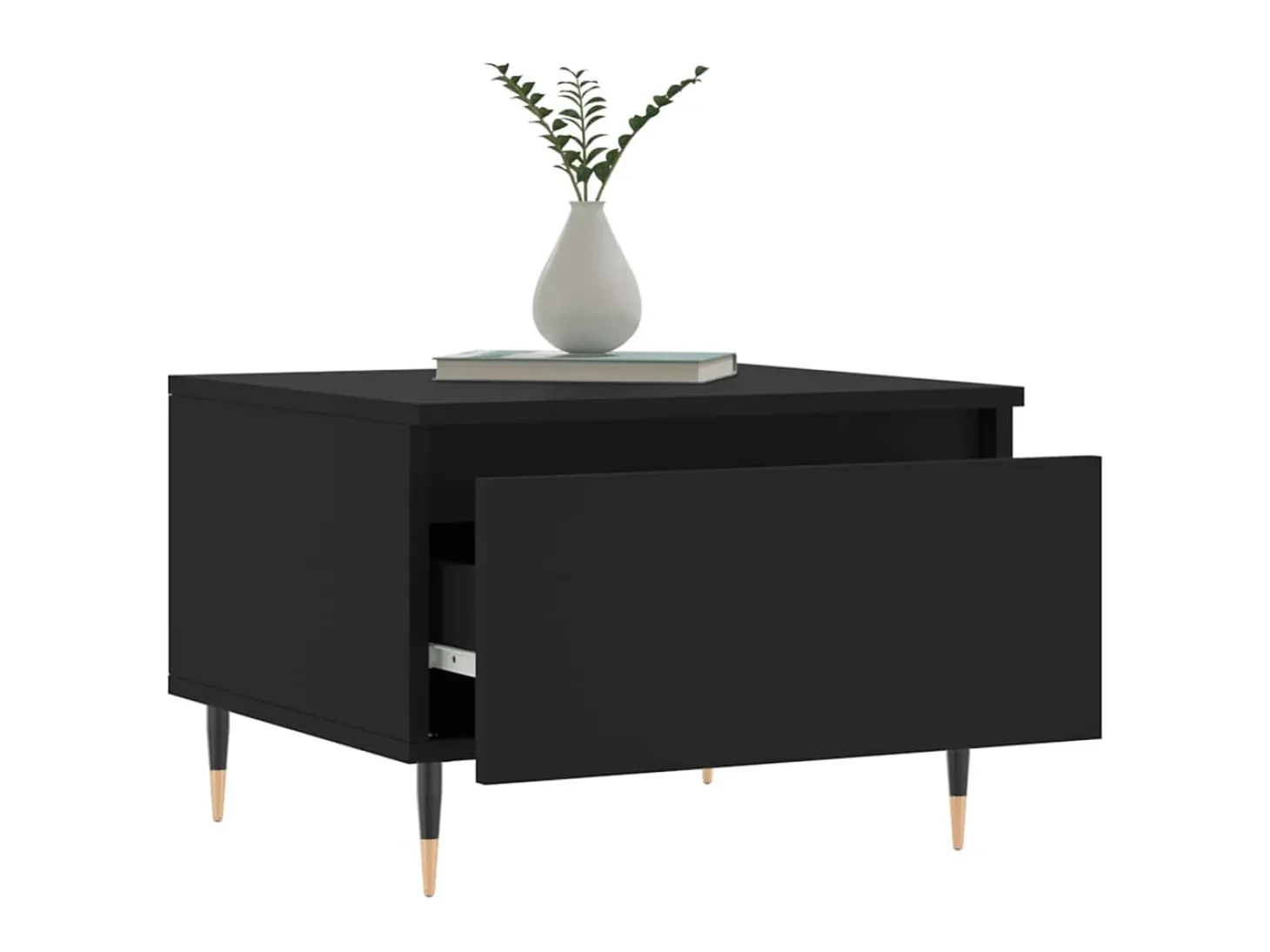 Mesas de centro 2 pcs 50x46x35 cm derivados de madeira preto PT638126