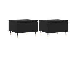 Mesas de centro 2 pcs 50x46x35 cm derivados de madeira preto PT638126