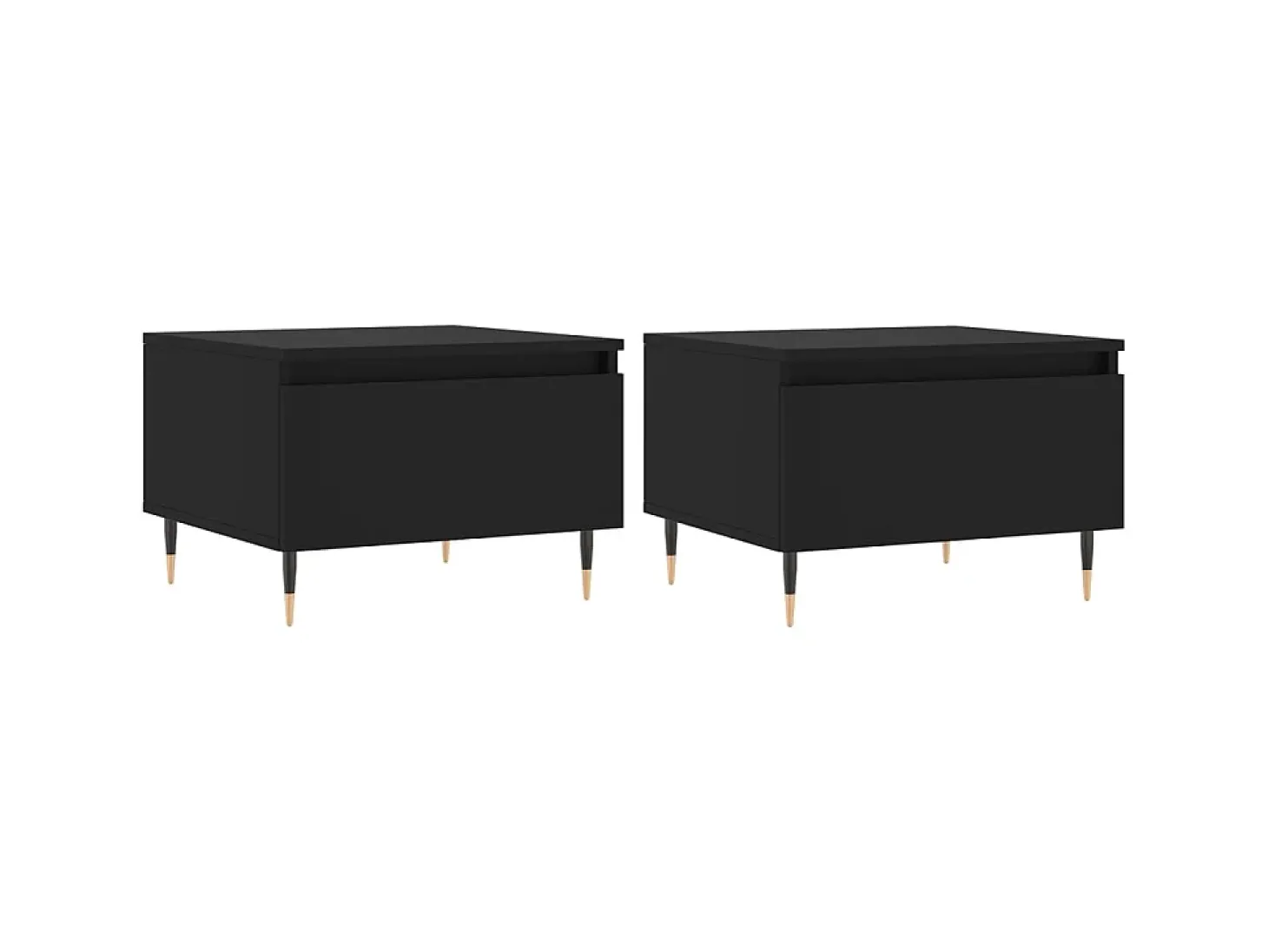Mesas de centro 2 pcs 50x46x35 cm derivados de madeira preto PT638126