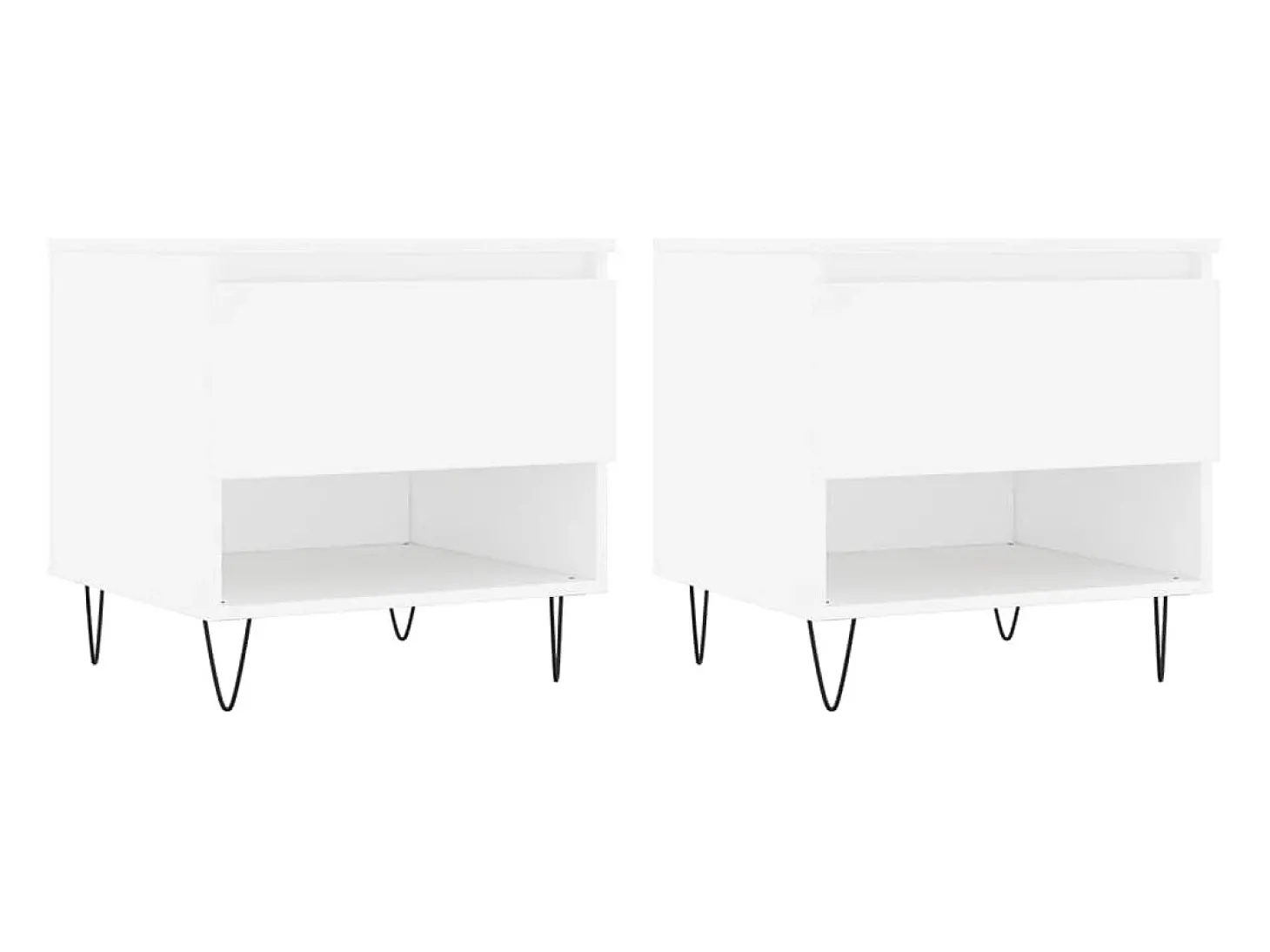 Mesas de centro 2 pcs 50x46x50 cm derivados de madeira branco