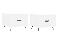 Mesas de centro 2 pcs 50x50x40 cm madeira processada branco PT443706