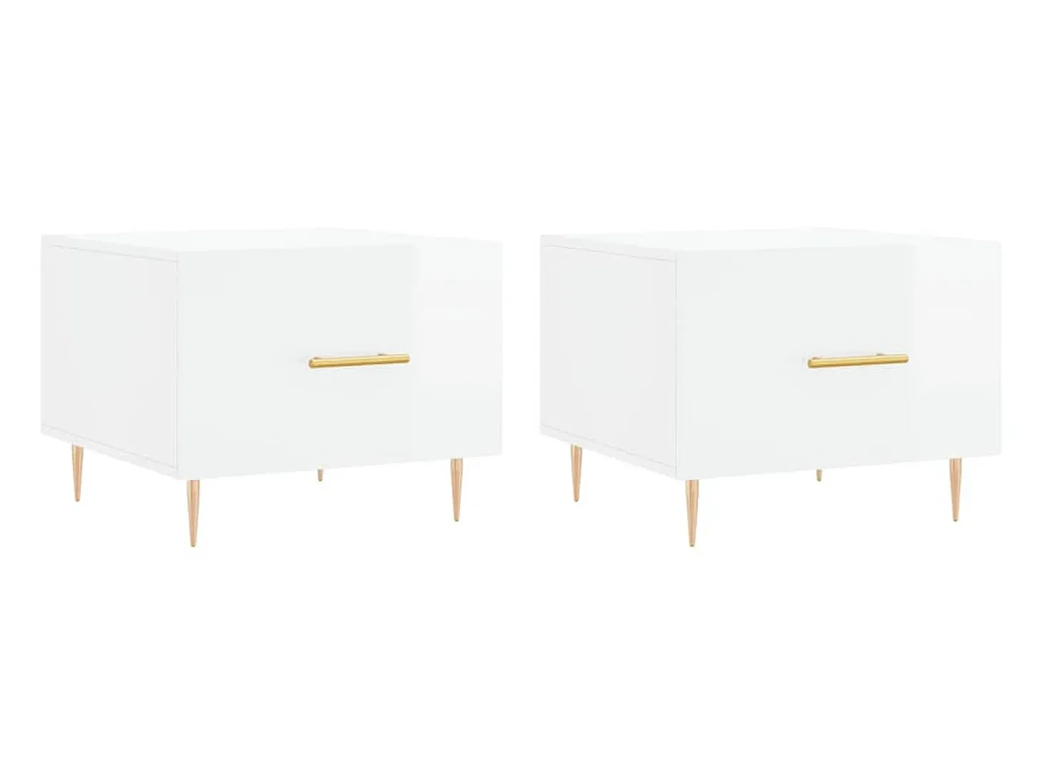 Mesas de centro 2 pcs 50x50x40 cm branco brilhante PT188136