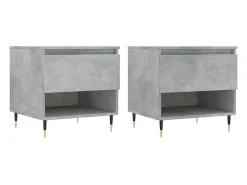 Mesas de centro 2 pcs 50x46x50 cm deriv. madeira cinza-cimento PT981246