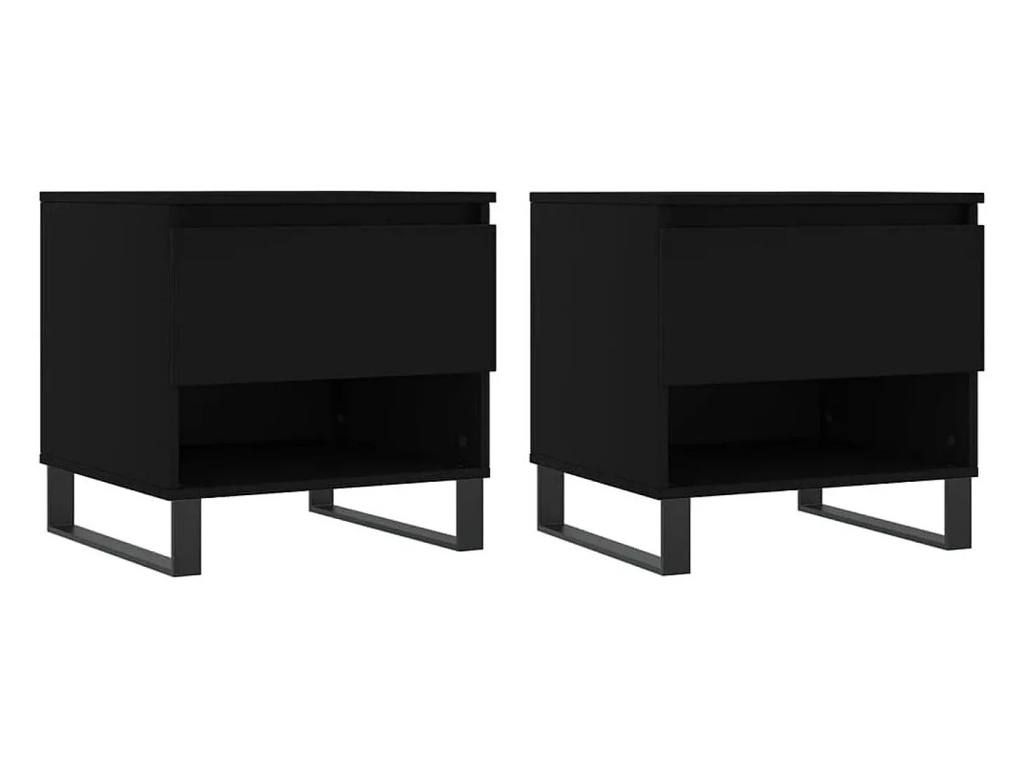 Mesas de centro 2 pcs 50x46x50 cm derivados de madeira preto PT793787