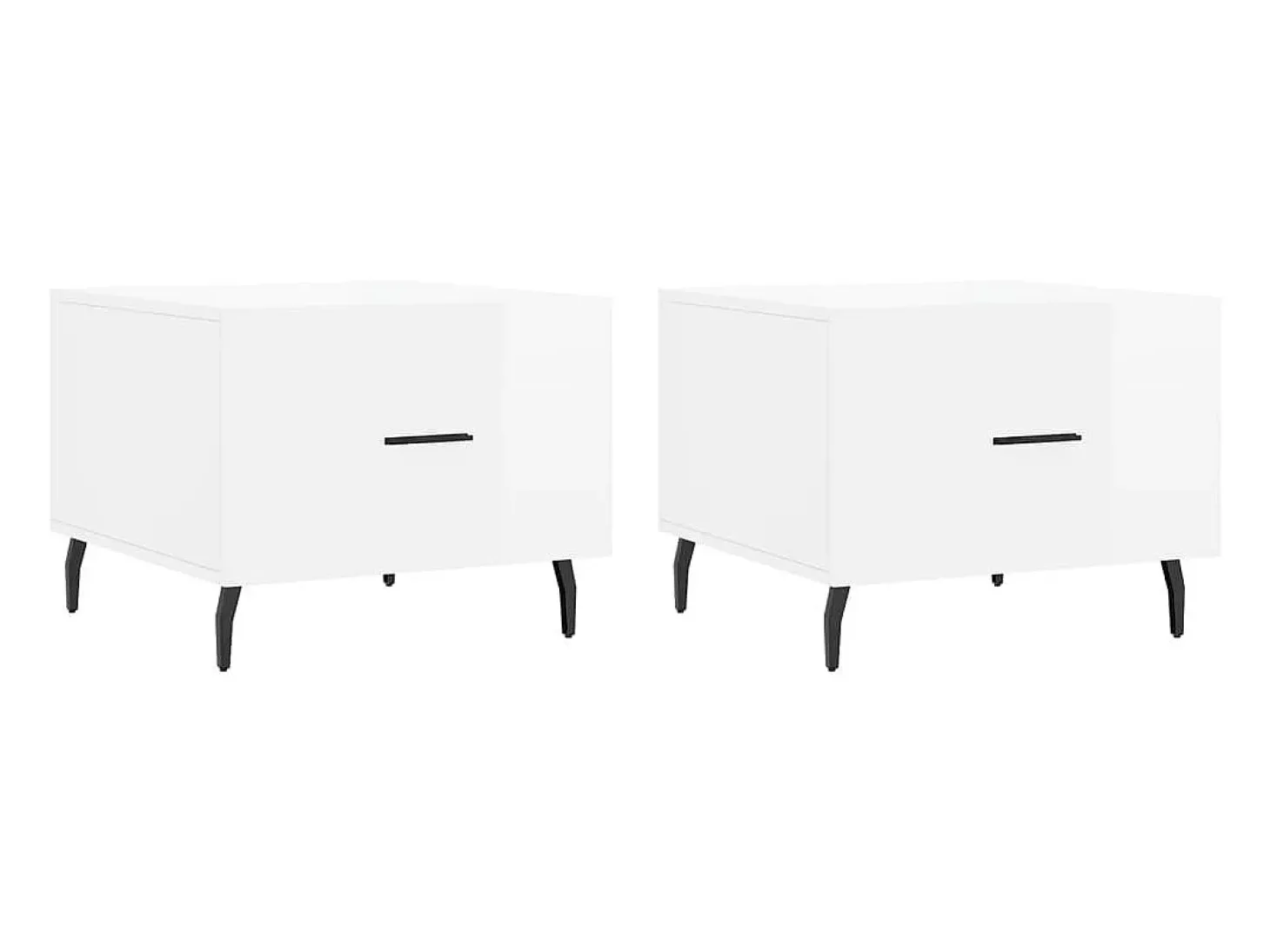 Mesas de centro 2 pcs 50x50x40 cm branco brilhante PT733667