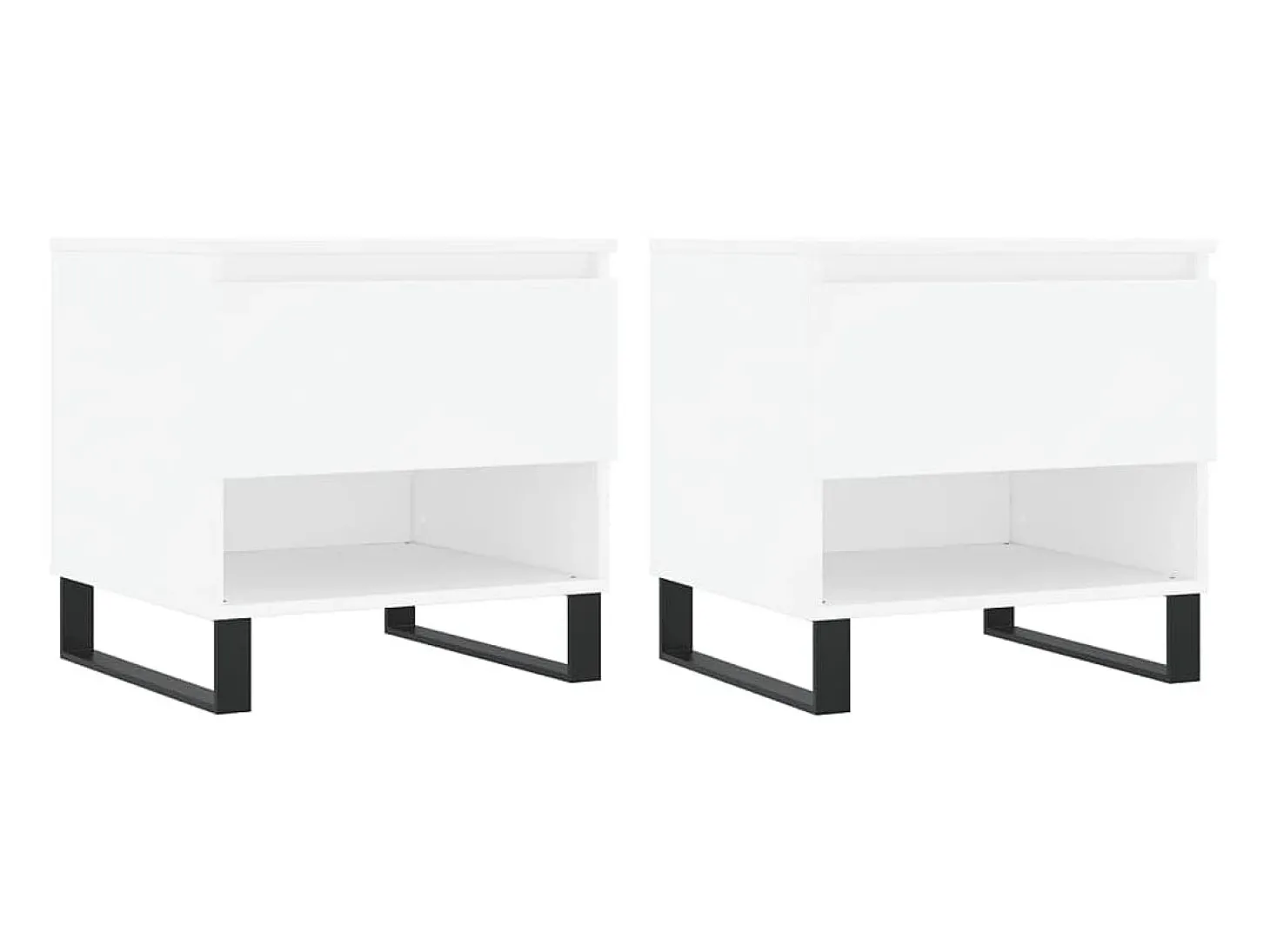 Mesas de centro 2 pcs 50x46x50 cm derivados de madeira branco PT445024