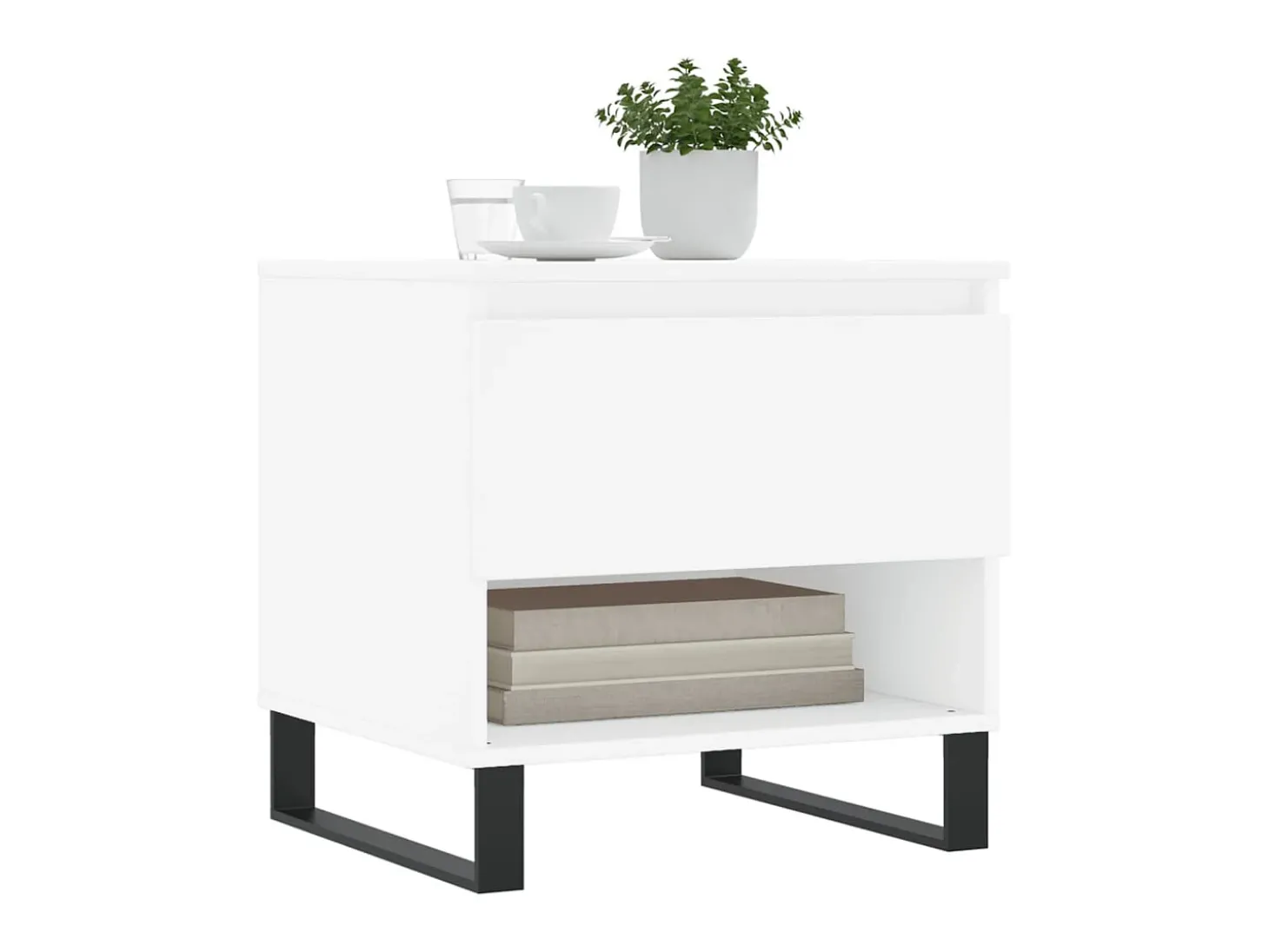 Mesas de centro 2 pcs 50x46x50 cm derivados de madeira branco PT445024