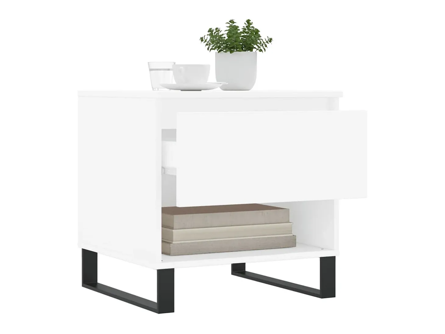 Mesas de centro 2 pcs 50x46x50 cm derivados de madeira branco PT445024