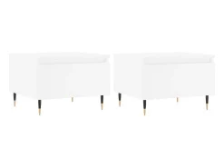 Mesas de centro 2 pcs 50x46x35 cm derivados de madeira branco PT853960