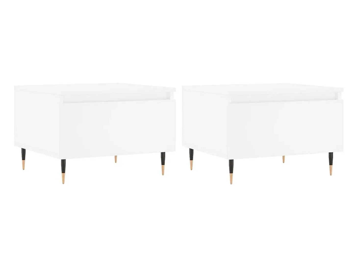 Mesas de centro 2 pcs 50x46x35 cm derivados de madeira branco PT853960