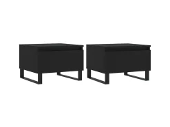 Mesas de centro 2 pcs 50x46x35 cm derivados de madeira preto PT850982