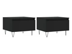 Mesas de centro 2 pcs 50x46x35 cm derivados de madeira preto