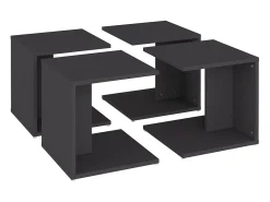 Mesas de centro 4 pcs 33x33x33 cm derivados de madeira cinza