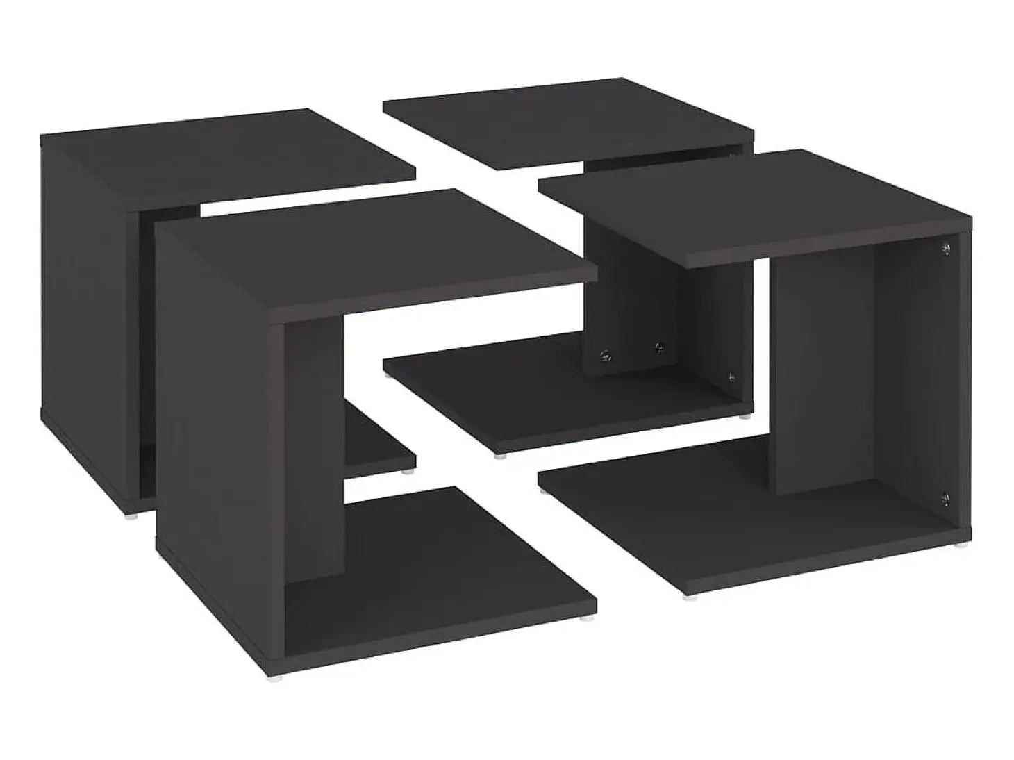 Mesas de centro 4 pcs 33x33x33 cm derivados de madeira cinza