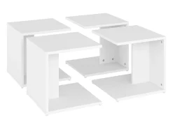 Mesas de centro 4 pcs 33x33x33 cm derivados de madeira branco